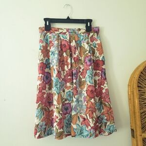 Handmade Floral Midi Skirt  